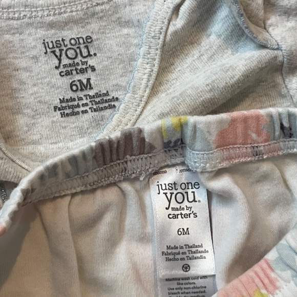 Carter’s girls size 6 months onesie and pant set floral loved happy adorable - Picture 5 of 6